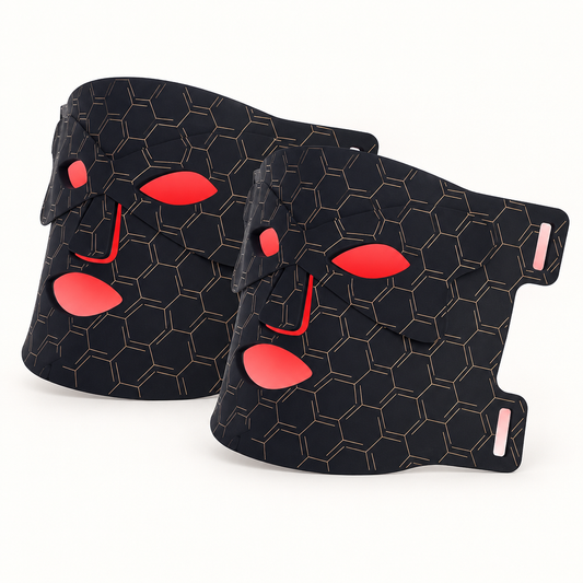 Pack 2 máscaras faciales LED de luz roja con mando