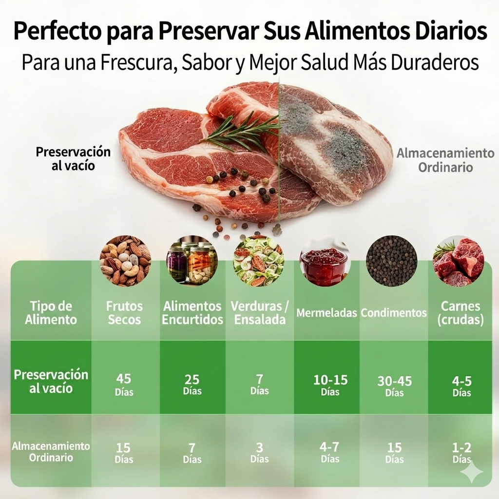 "VacuPro™ tabla de tiempos de conservacion"