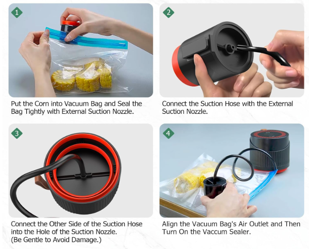 "VacuPro™ kit completo como se usa con bolsas"